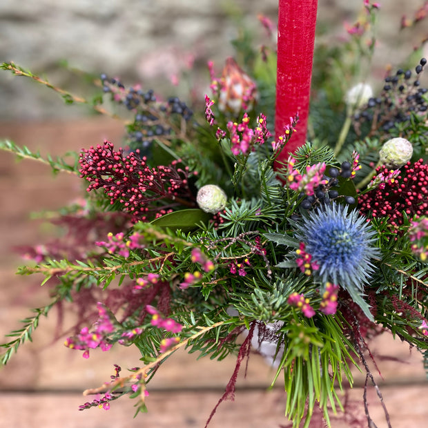 Scarlet Winter Luxury Candle Centrepiece