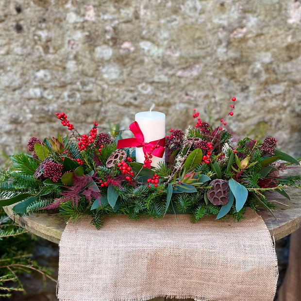 Ruby Red Christmas Centrepiece